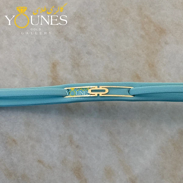 دستبند طلا زنانه چرم مستطیل مینیمال L446